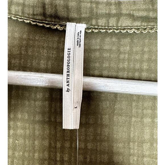 NWT Anthropologie The Kallie Flowy Green Moss Maxi Dress Relaxed Fit Size Large - Picture 11 of 12